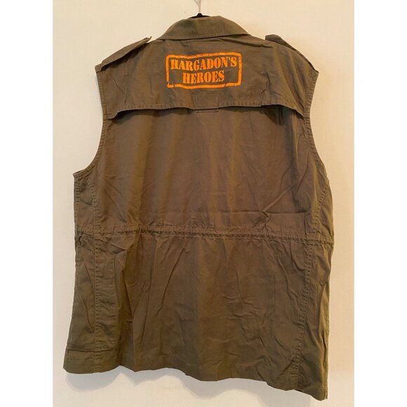 REUNION Outfitters Vest Jacket Army Green Patches Medium - Picture 2 of 11
